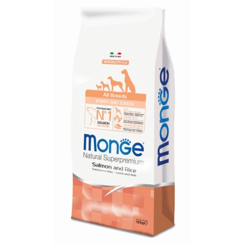 Monge All Breeds Adult Monoprotein losos in riž 12 kg Slike