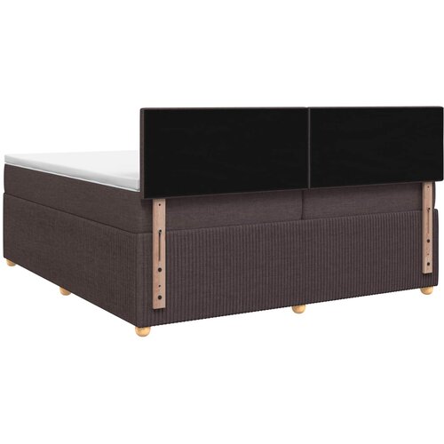  Boxspring krevet s madracem Tamno smeđa 200 x 200 cm Tkanina Slike