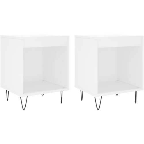 Maison Chic Dvo delni komplet Nočne omarice - Nočne mize bela 40x35x50 cm inženirski les, (21687220) Slike