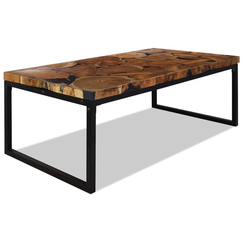 The Living Store Klubska mizica tikovina in smola 110x60x40 cm - Klubska Mizica, (21573392) Slike