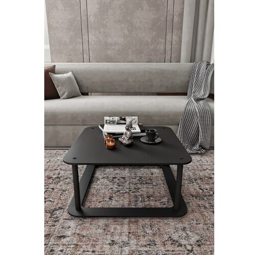 Hanah home Club stol s rupom i kvadratnim otvorom, 70x38x70 cm, crni Cene