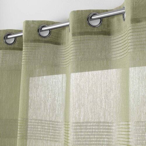 Douceur d int&amp;eacute;rieur Kaki zelena prozirna zavjesa 140x280 cm Ajourela &amp;ndash; Slike