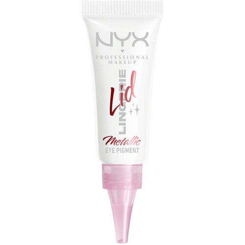 NYX Professional Makeup Lid Lingerie tečna senka za oči 01 satin silver Slike