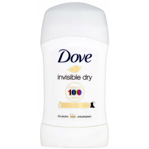 Dove Invisible Dry čvrsti antiperspirant protiv bijelih mrlja 48h 40 ml