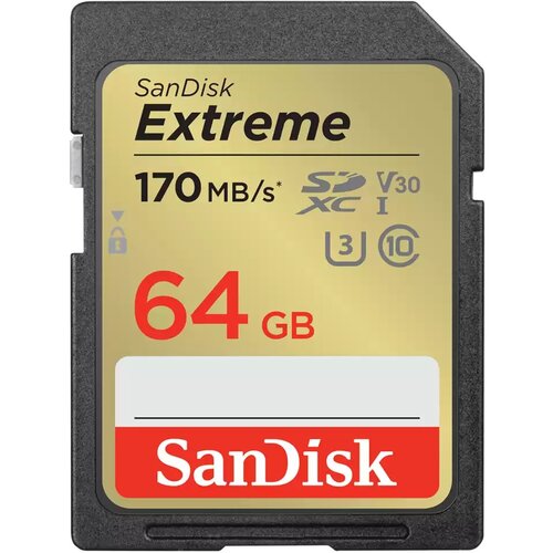 San Disk 64GB Extreme SDXC 170MB/s Slike