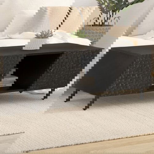 vidaXL Stolić za kavu crni 100 x 54 x 40 cm od masivnog drva manga Cijene