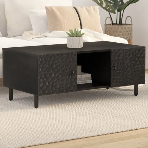 VidaXL Stolić za kavu crni 100 x 54 x 40 cm od masivnog drva manga Slike
