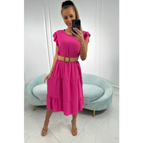 Kesi Dress with fuchsia ruffles