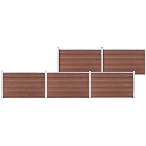 VidaXL Vrtna ograja WPC 872x106 cm rjava Slike