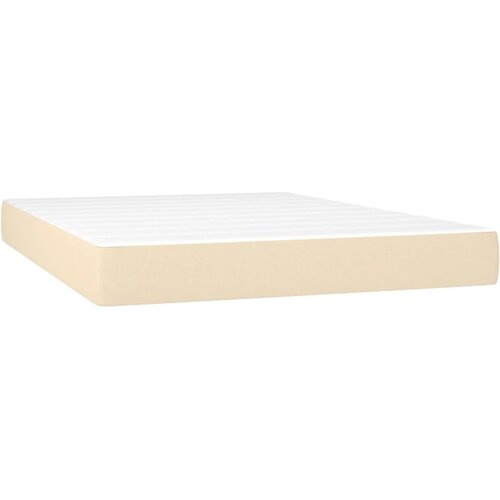  Krevet box spring s madracem LED krem 140x200 cm od tkanine Slike