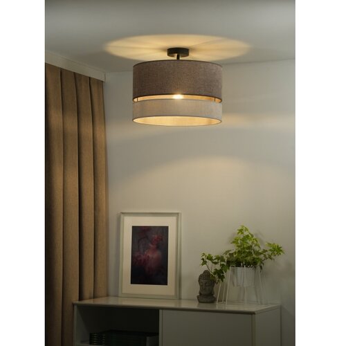  Duolla - Plafonski luster DOUBLE za povr&amp;scaron;insku montažu 1xE27/15W/230V pr. 40 cm braon/siva Slike