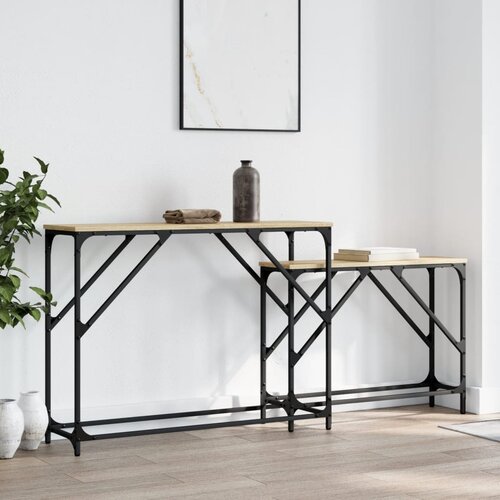  The Living Store Komplet konzolnih mizic 2-delni sonoma hrast inženirski les - Komplet Konzolnih Mizic, (21500302) Cene
