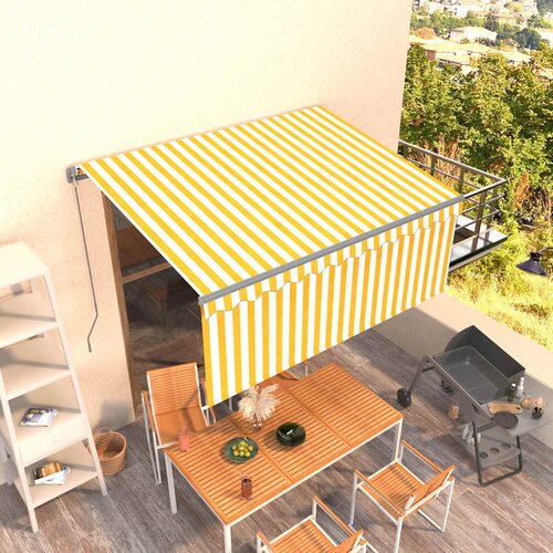 Tenda na ručno uvlačenje s roletom 3,5 x 2,5 m žuto-bijela Cijene