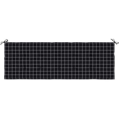 VidaXL Jastuk za vrtnu klupu crni karirani 150x50x3 cm tkanina Oxford Slike
