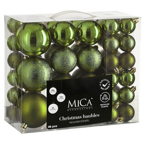Mica Decorations Božićne kuglice (Zelena, Plastika, Promjer: 4 cm - 8 cm, 46 Kom.) Cijene