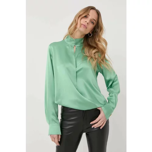 Victoria Beckham Svilena bluza ženska, zelena barva