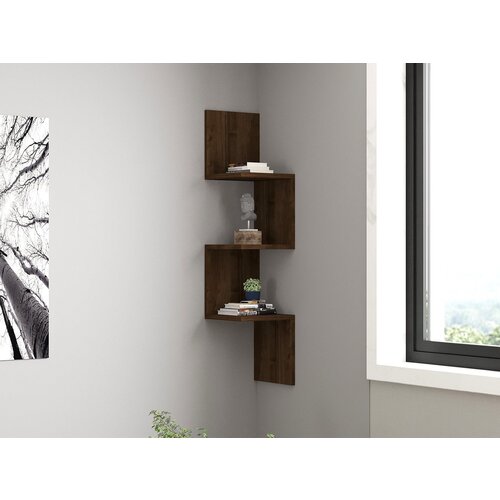 Hanah home zikzak - walnut walnut wall shelf Cene