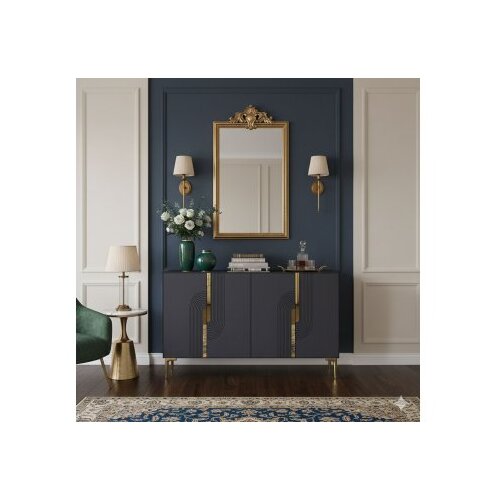 Hanah home konzola meyra 120 anthracite gold Slike