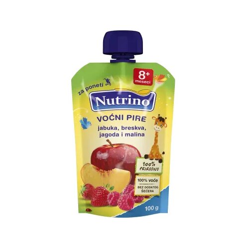 Nutrino pouchers jabuka, breskva, jagoda i malina 100g Cijene