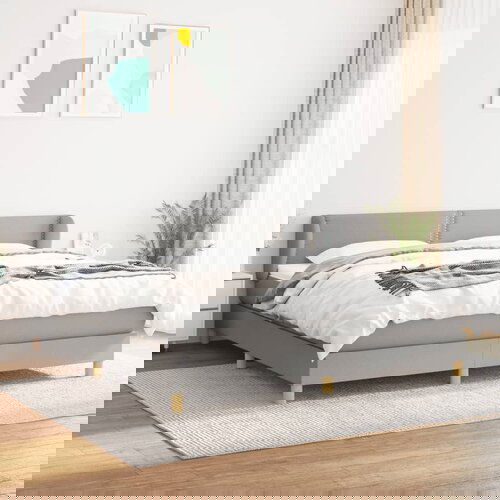  The Living Store Box spring postelja z vzmetnico svetlo siva 160x200 cm žamet - Box Spring Postelja, (21492530) Slike