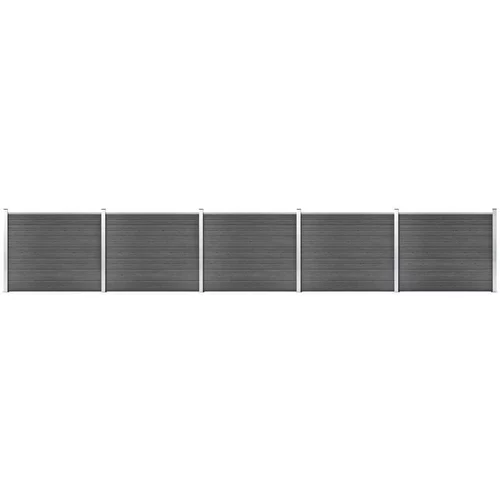  Set panela za ogradu WPC 872 x 146 cm crni