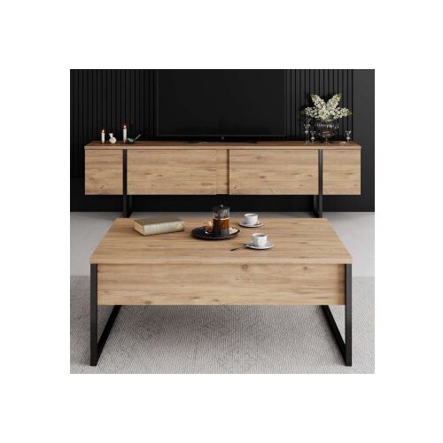 Hanah home tv polica luxe atlantic pine black Slike