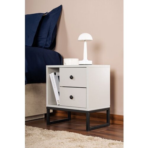 Hanah home Glimmer - Grey, Black GreyBlack Nightstand Cene