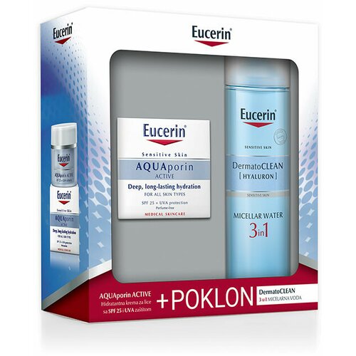 Eucerin aquaporin uv protect krem 50 ml + dermatoclean [hyaluron] micelarna voda 3u1 200 ml Cene