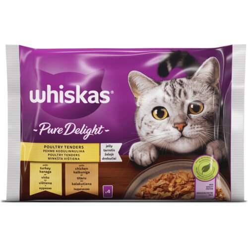 Whiskas cat pure delight u želeu izbor živine 4x85g Slike