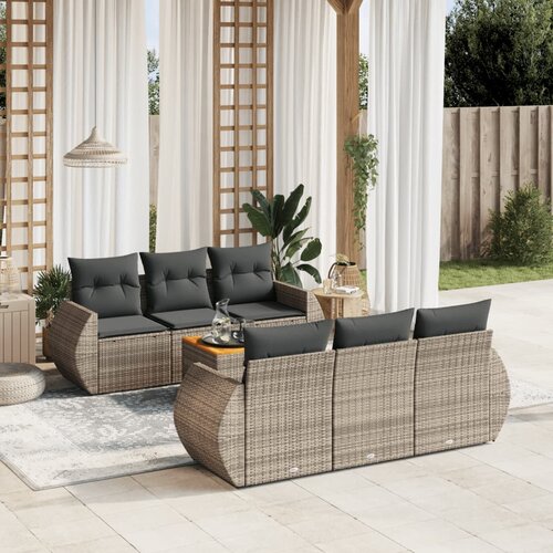 vidaXL 7-dijelni set vrtnih sofa sivi od poliratana Cijene
