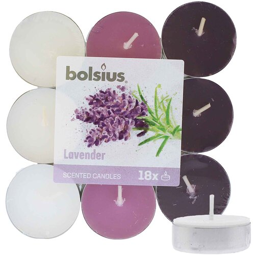 Bolsius Scented Tealights Lavender 4h čajna svijeća 18 kom Slike