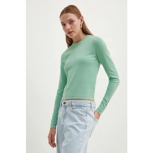 Hugo Pamučni pulover boja: zelena, lagani, 50514296