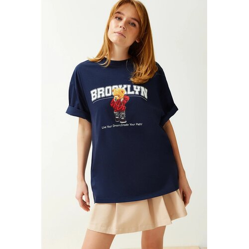 TRENDYOLMILLA Ženska majica TWOSS24TS00065, Tamnoplava Cene