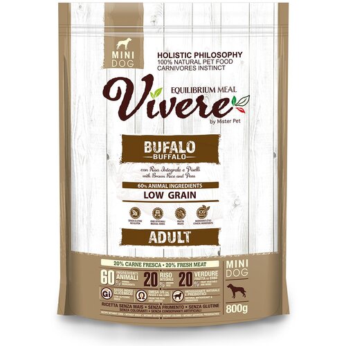 VIVERE Suva hrana za odrasle pse mini Buffalo, 3kg Cene