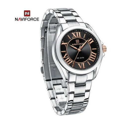 Naviforce 5037 silver black sat Cene