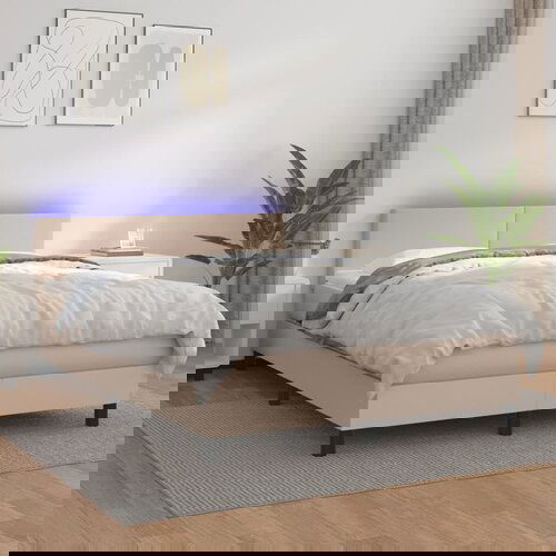 The Living Store Box spring postelja z vzmetnico LED kapučino 140x200 cm - Box Spring Postelja, (21513686) Slike