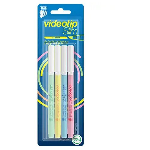 ICO videotip slim pastelni markeri 4kom Slike