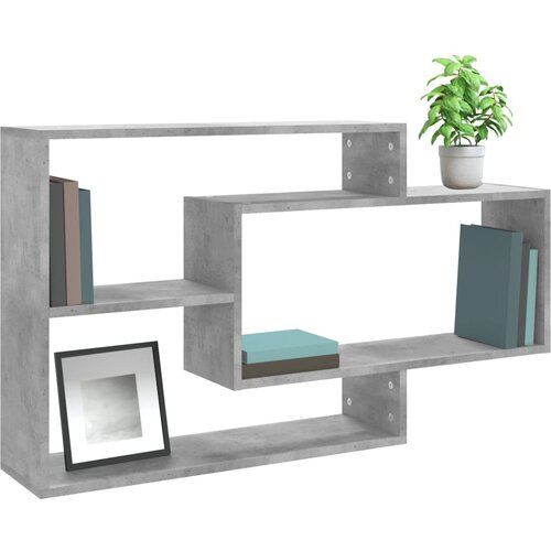  Zidne police siva boja betona 104x20x58,5 cm konstruirano drvo Slike