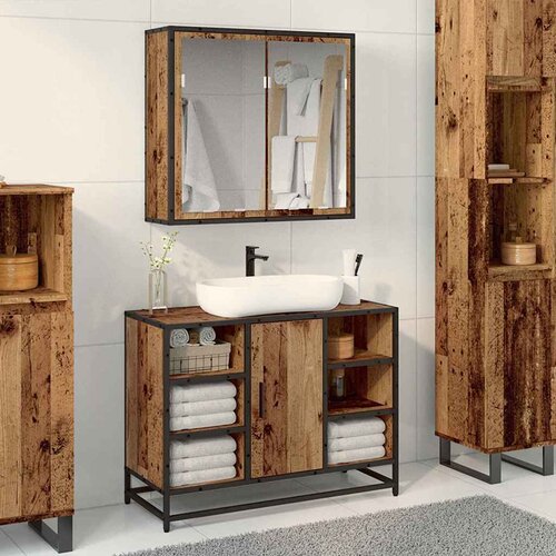 vidaXL set namještaja za kupaonicu 2 pcs staro drvo 80 x 33 x 60 cm Cijene