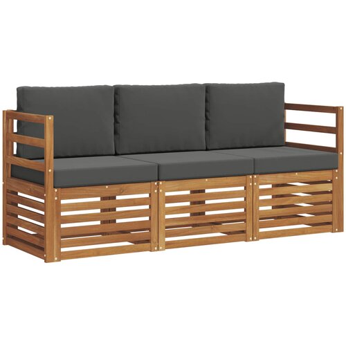  Setovi sofa 3 pcs Prirodna i antracit Čvrsto drvo akacije Slike