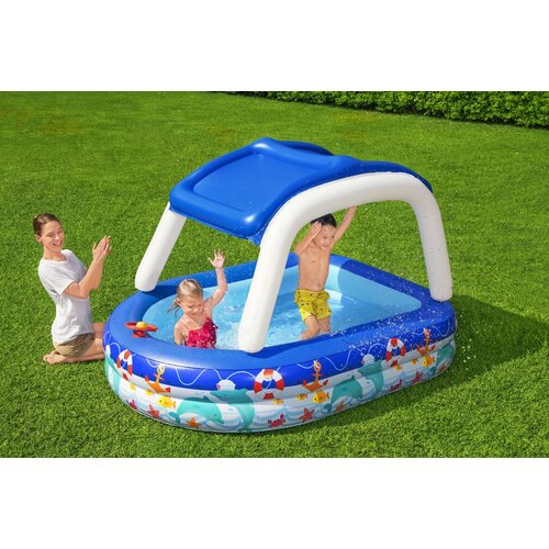 Lean Toys Napihljiv bazen s streho 213 x 155 x 132 cm Bestway Cene