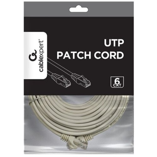 Gembird PP6U-CU-15M Mrezni kabl, CAT6 BAKARNI UTP Patch cord 15m grey Cene