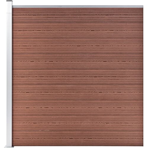  Set WPC ograda 9 kvadratnih + 1 kosa 1657 x 186 cm smeđi Slike