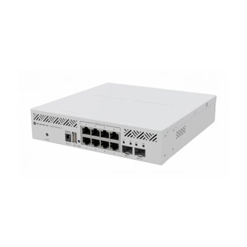 MikroTik CRS310-8G+2S+IN L3 upravljiv svič 8 x 2.5Gbps + 2 x sfp+ slotova, desktop / 1U rackmount, cpu 800MHz, 256MB ram, vpn ruter / firewall, temp. -40°C÷60°C, routeros L5 Cene
