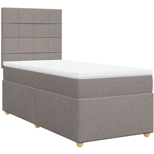 vidaXL Box spring postelja z vzmetnico taupe 100x200 cm blago, (21290971) Cene