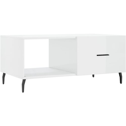 Maison Chic Klubska mizica - kavna mizica - Nizka mizica visok sijaj bela 90x50x40 cm inženirski les, (21752127) Slike