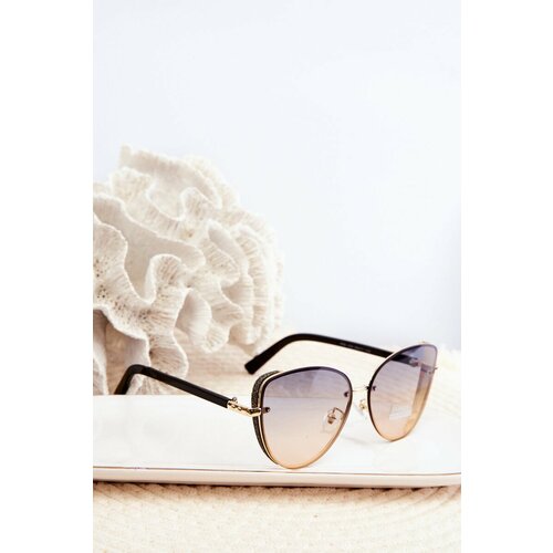 Kesi Women's UV400 Sunglasses with Glitter Inserts - Black/Gold Slike