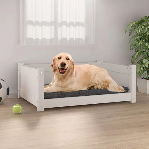  krevet za pse bijeli 75,5x55,5x28 cm od masivne borovine