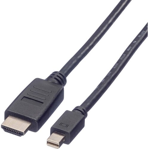 Value Mini-DisplayPort / HDMI adapterski kabel mini DisplayPort vtič\, HDMI-A vtič 3.00 m črna 11.99.5792 za&scaron;čiten DisplayPort kabel, (20415529) Cene