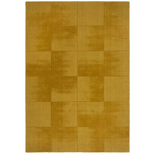 Flair Rugs Oker žuti ručno rađen vunen tepih 160x230 cm Demi Check Ombre –